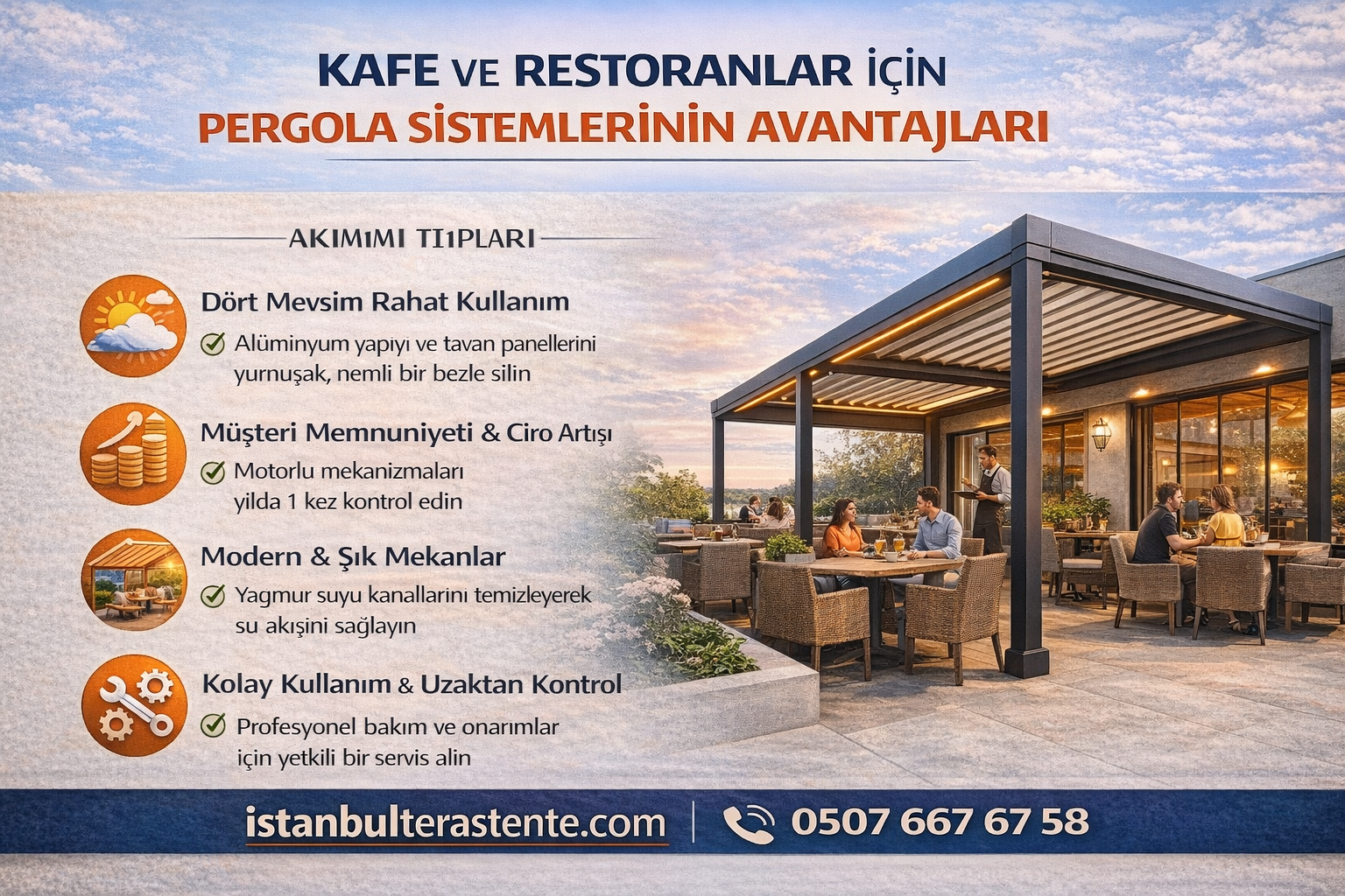 Kafe ve Restoranlar İçin Pergola Sistemlerinin Avantajları