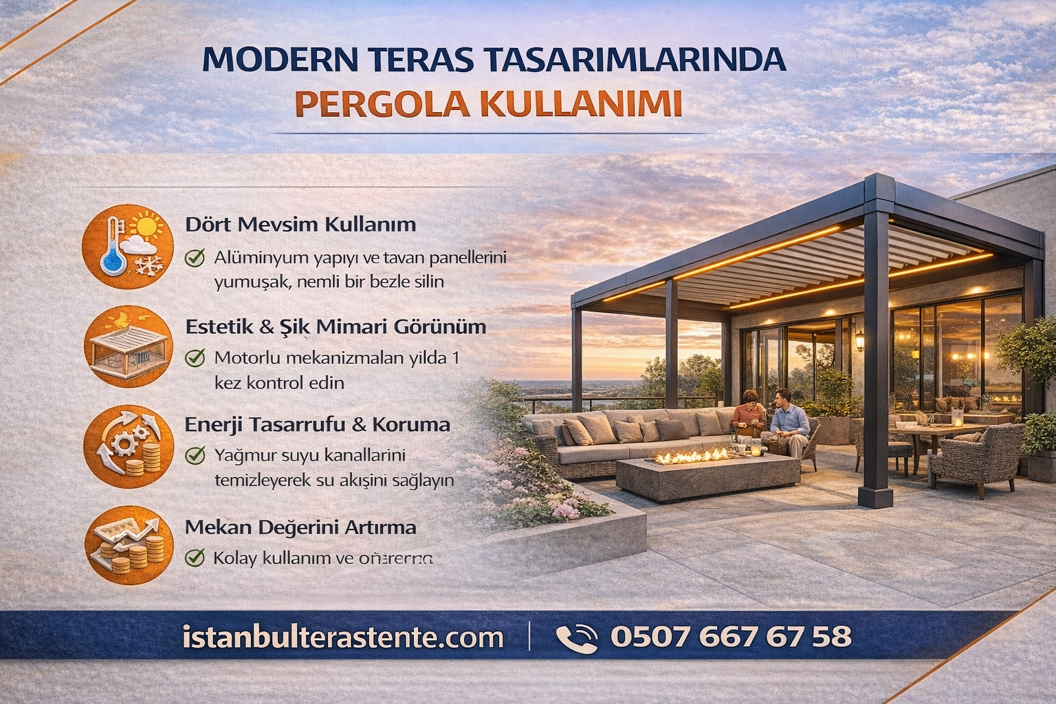 Modern Teras Tasarımlarında Pergola Kullanımı
