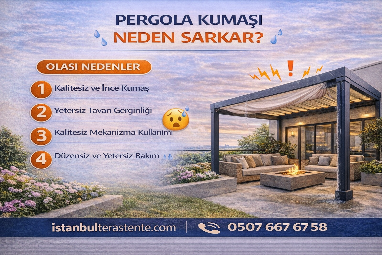 Pergola Kumaşı Neden Sarkar? Nasıl Önlenir?