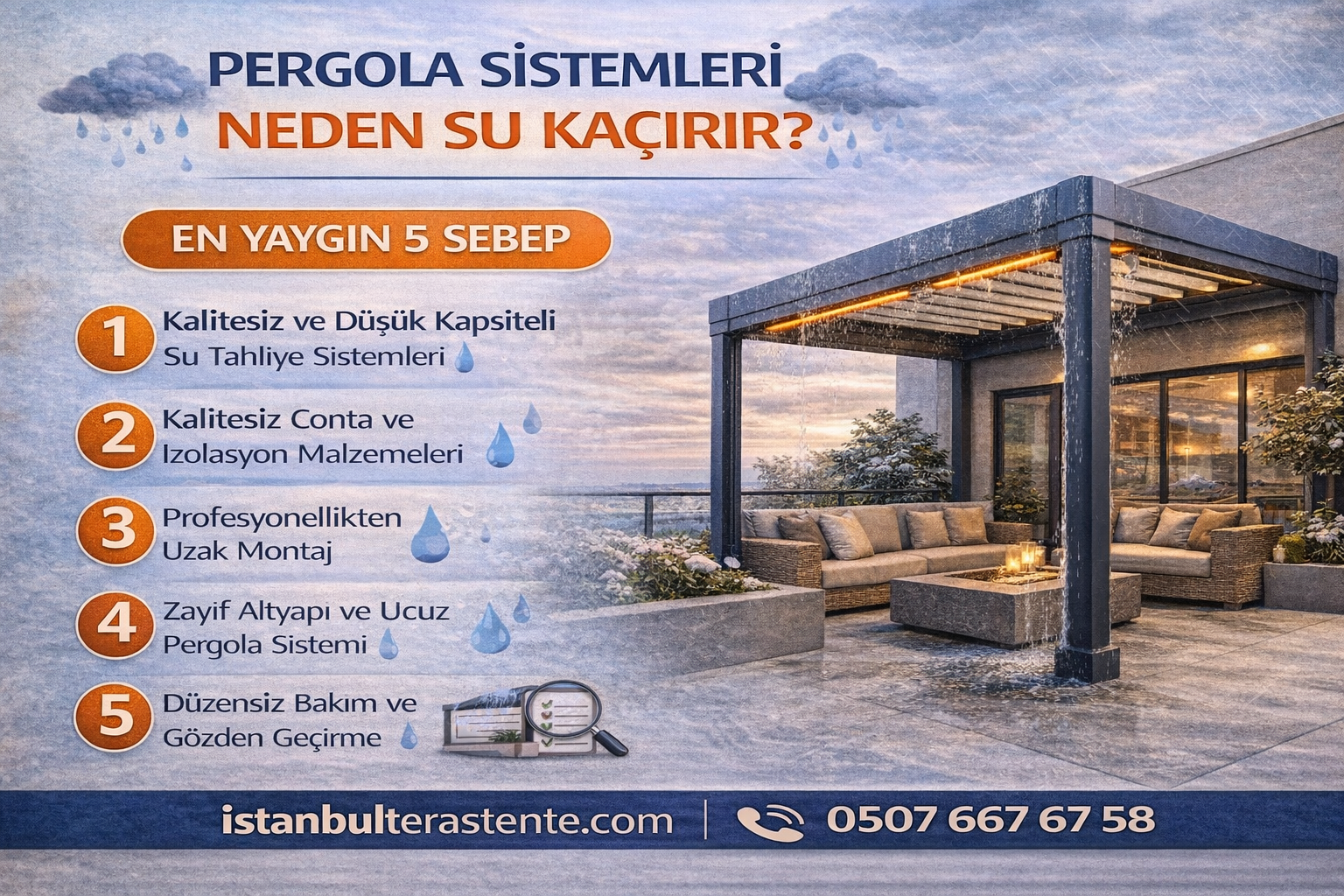 Pergola Sistemleri Neden Su Kaçırır? En Yaygın 5 Sebep