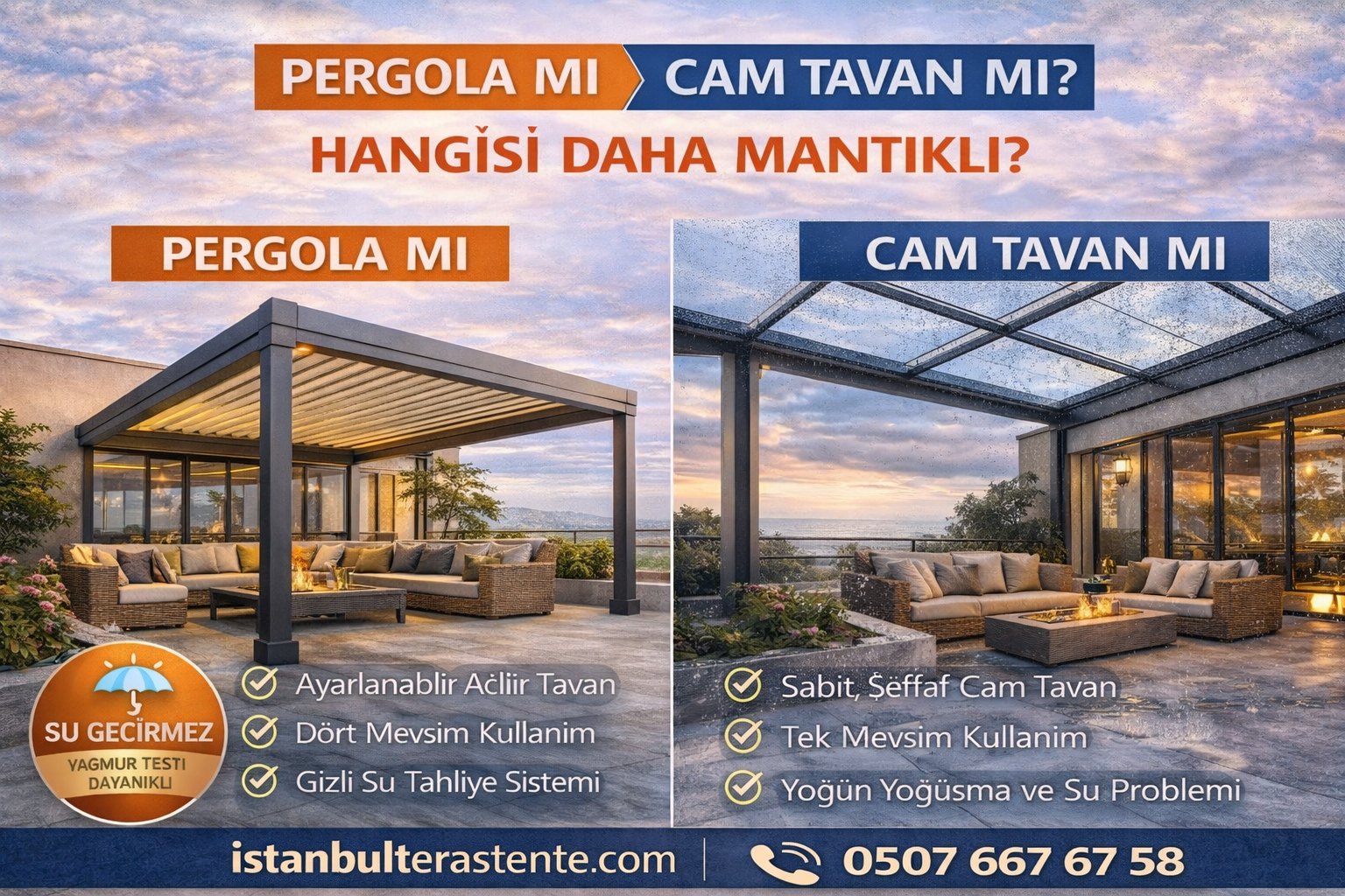 Pergola mı Cam Tavan mı? Hangisi Daha Mantıklı?