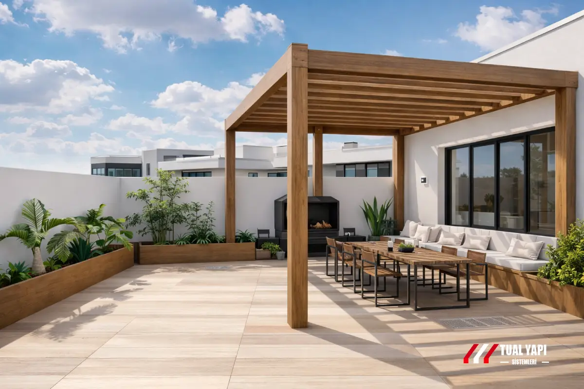 Ahşap pergola sistemleri İstanbul doğal ahşap pergola yapımı montaj ve satış hizmeti