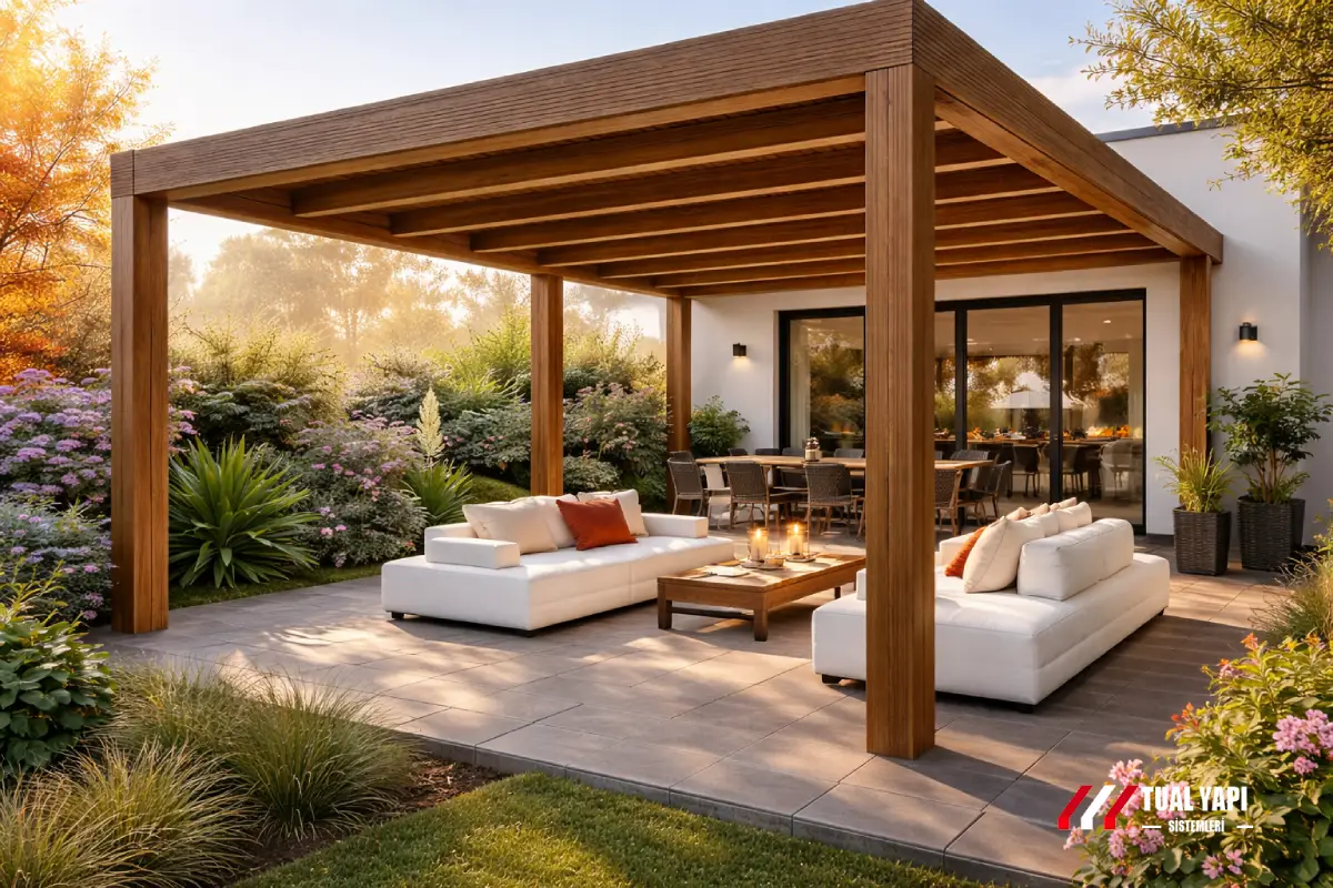 Ahşap pergola nerelerde kullanılır bahçe villa teras kafe için ahşap pergola yapımı İstanbul hizmeti