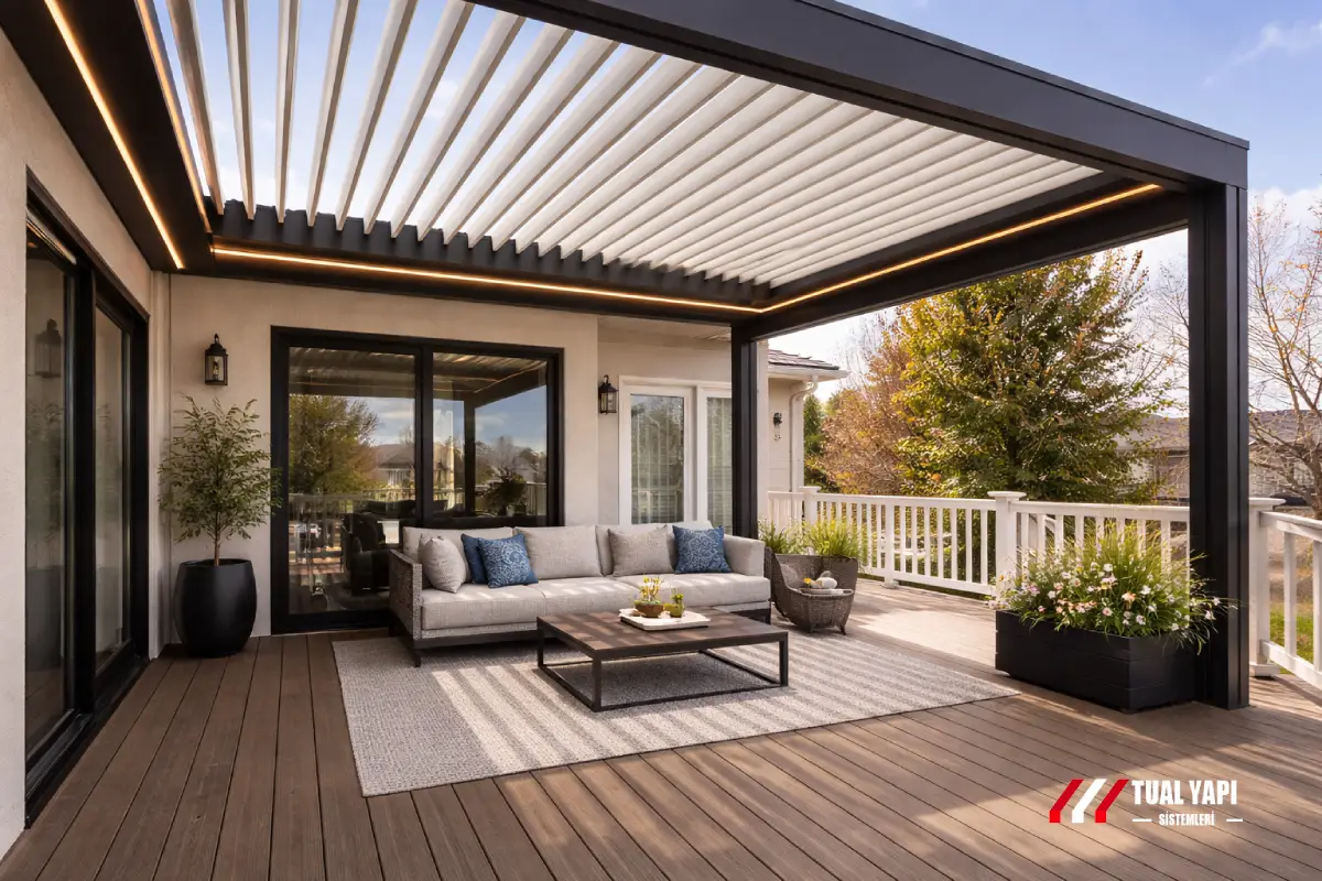 Bioklimatik pergola imalat İstanbul motorlu louver pergola özel üretim ve montaj hizmeti