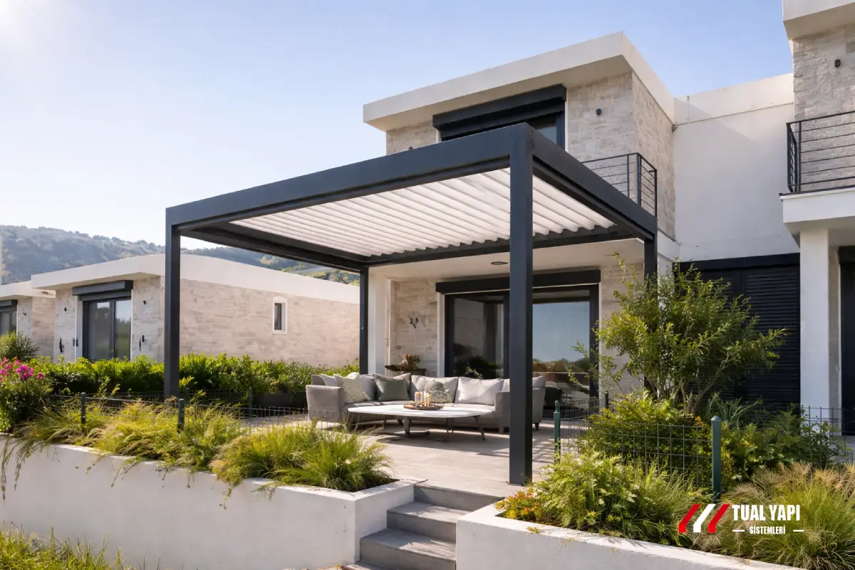 Bioklimatik pergola sistemleri İstanbul motorlu louver tavan pergola üretim montaj ve satış hizmeti