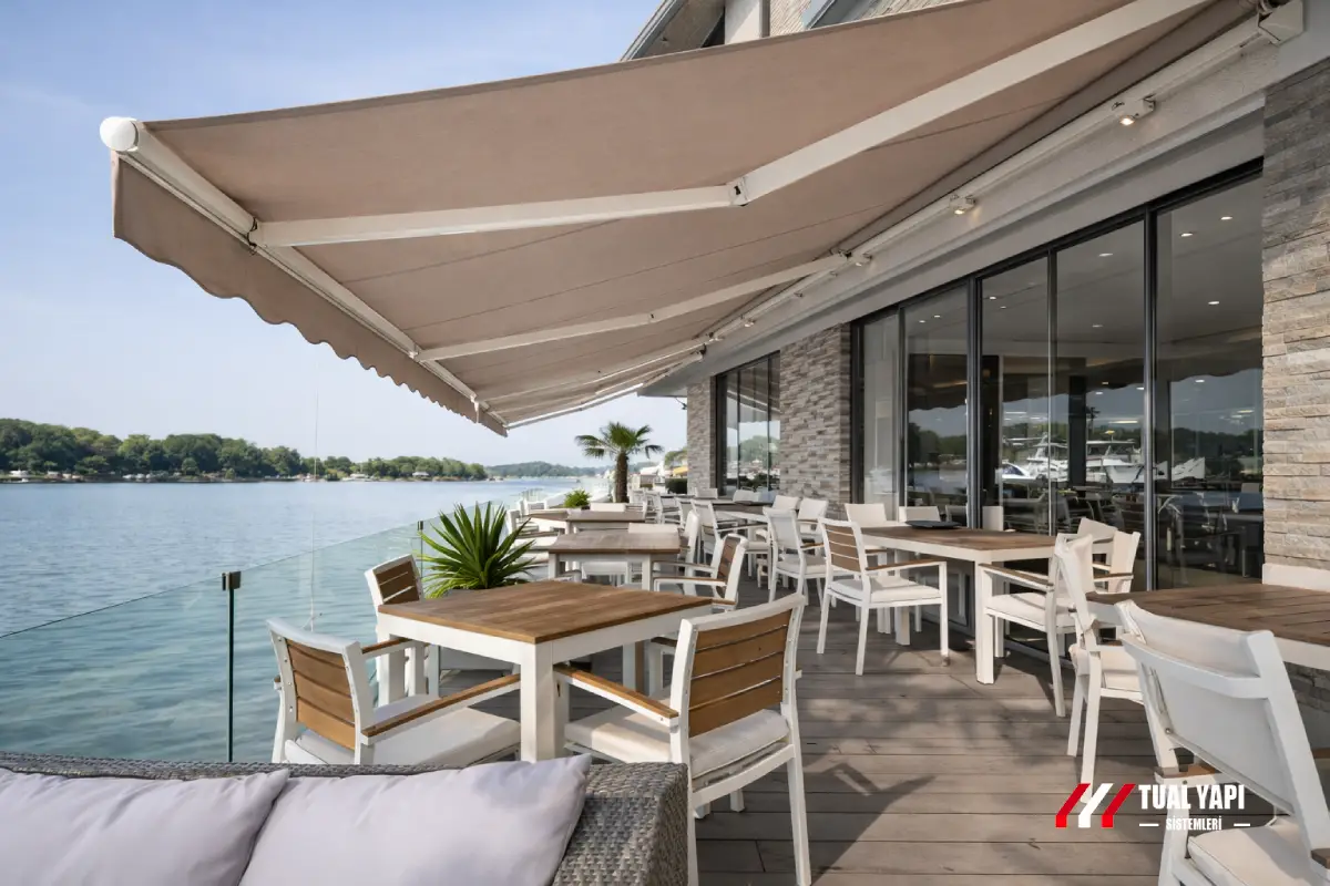 tente sistemleri nerelerde kullanılır balkon teras kafe restoran tente kullanım alanları